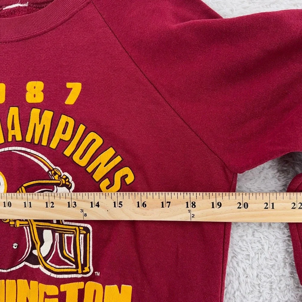 vintage 1987 WASHINGTON REDSKINS NFC Sweatshirt CROP‎ FIT SMALL nfl football 80s - Picture 3 of 6